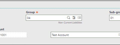 Generation of Account Code on the basis of Group, Sub-Group and Classification