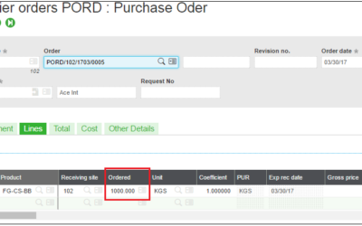 Add Pending Qty column in PO Receipt screen in Sage X3