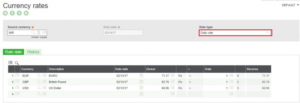 Define Daily and Monthly rate type in Sage X3